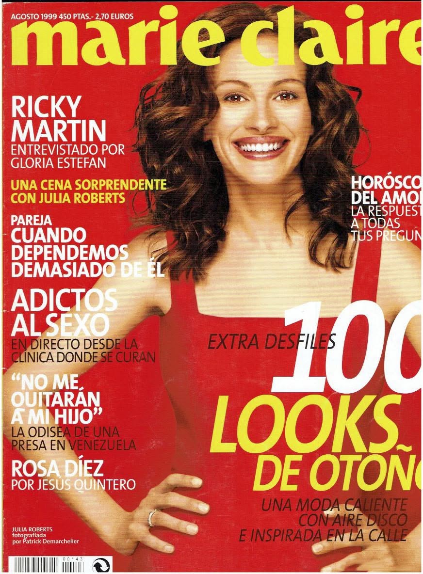MARIE CLAIRE SPAIN magazine side cover Issue 143  August 1999