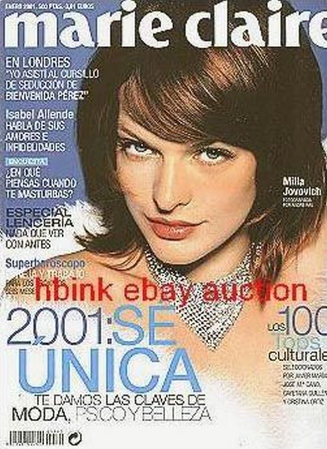 MARIE CLAIRE SPAIN magazine side cover  January 2001