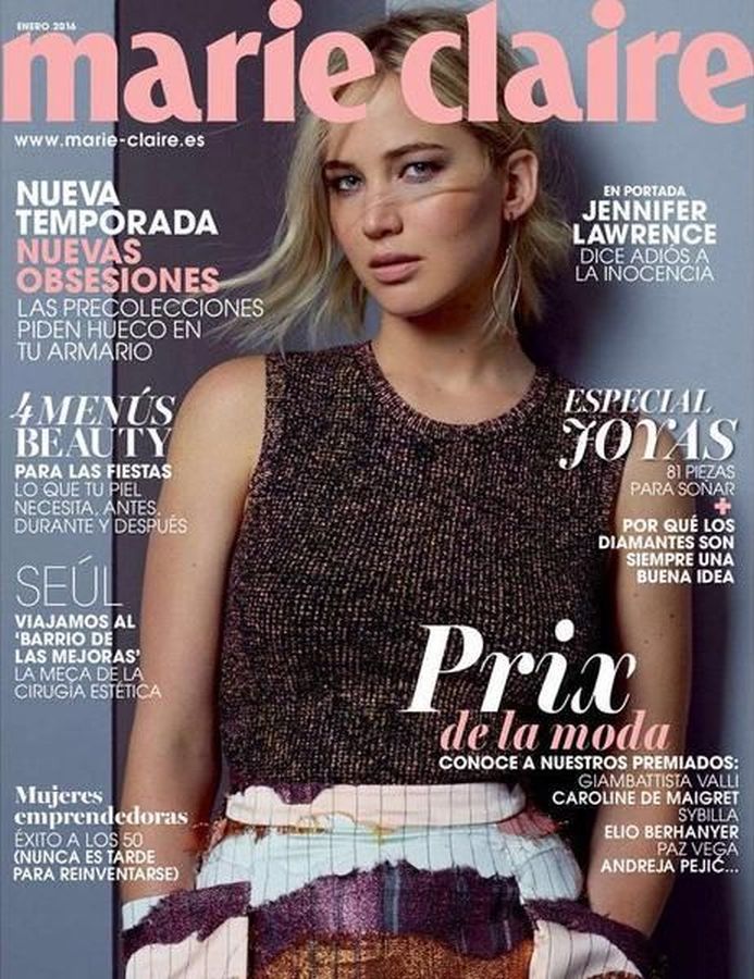 MARIE CLAIRE SPAIN magazine side cover  January 2016
