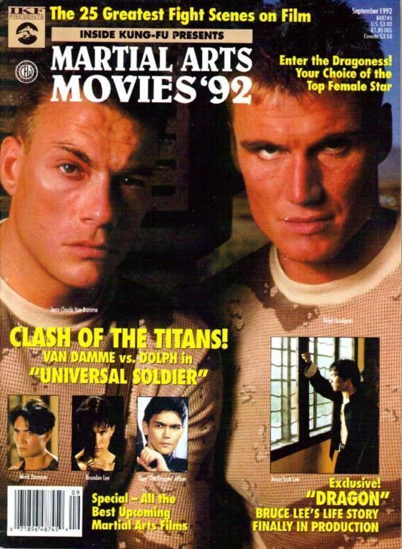 MARTIAL ARTS MOVIES (IKF) magazine side cover September 1992