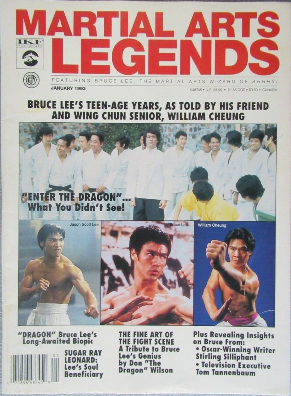 MARTIAL ARTS LEGENDS magazine side cover  January 1993
