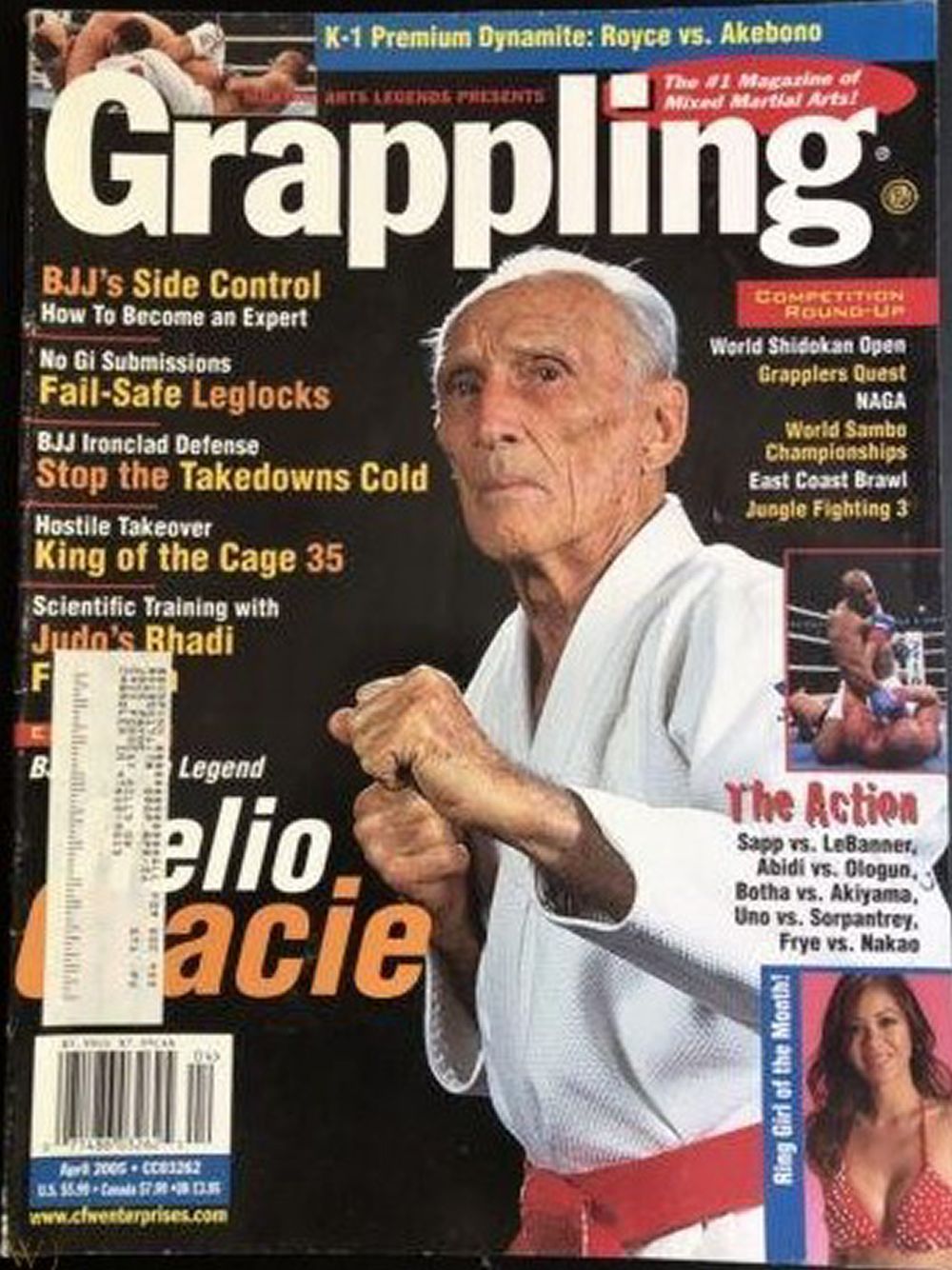 MARTIAL ARTS LEGENDS magazine side cover  April 2005