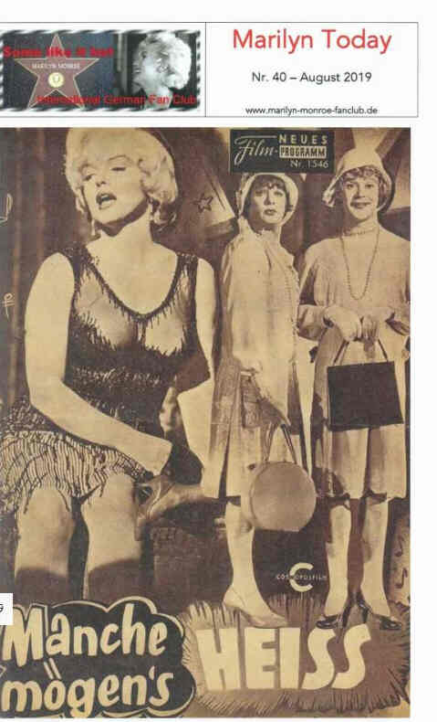 MARILYN TODAY magazine side cover Issue 40  August 2019