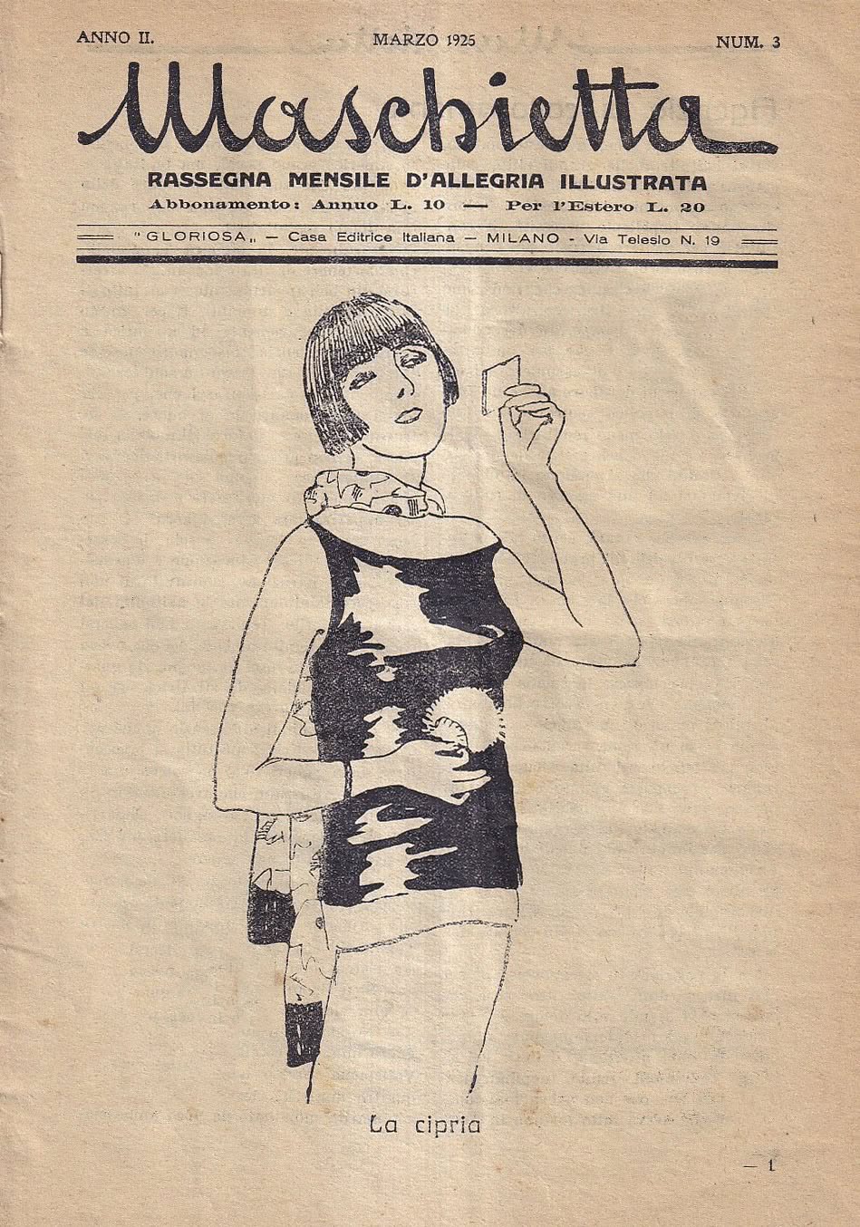 MASCHIETTA magazine side cover Issue 3  March 1925