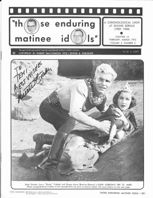 THOSE ENDURING MATINEE IDOLS magazine side cover Issue 15  Vol 2 # 5 February/March 1972