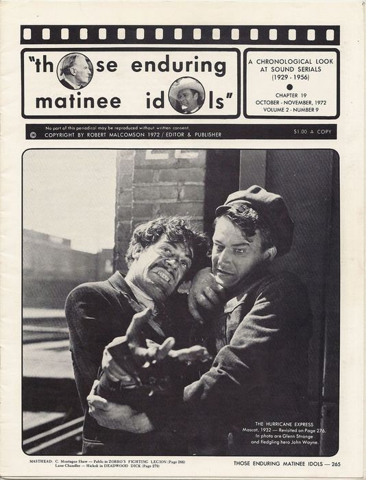 THOSE ENDURING MATINEE IDOLS magazine side cover Issue 19  Vol 2 # 9 October/November 1972