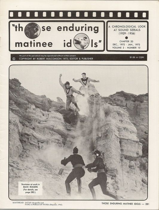 THOSE ENDURING MATINEE IDOLS magazine side cover Issue 20  Vol 2 # 10 December 1972