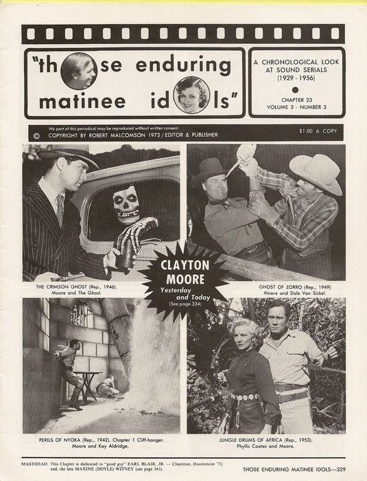 THOSE ENDURING MATINEE IDOLS magazine side cover Issue 23  Vol 3 # 3 June 1973
