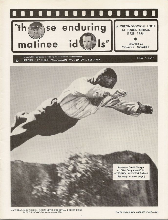 THOSE ENDURING MATINEE IDOLS magazine side cover Issue 24  Vol 3 # 4 August 1973