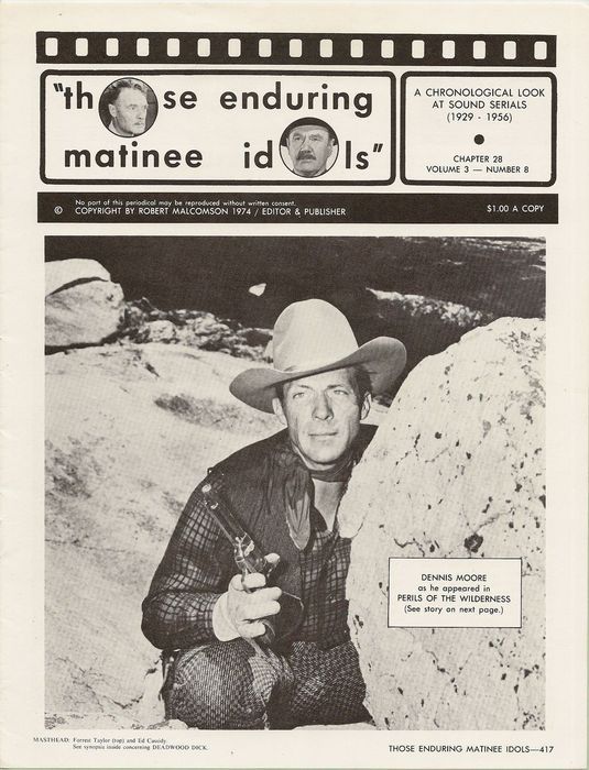 THOSE ENDURING MATINEE IDOLS magazine side cover Issue 28  Vol 3 # 8  1974