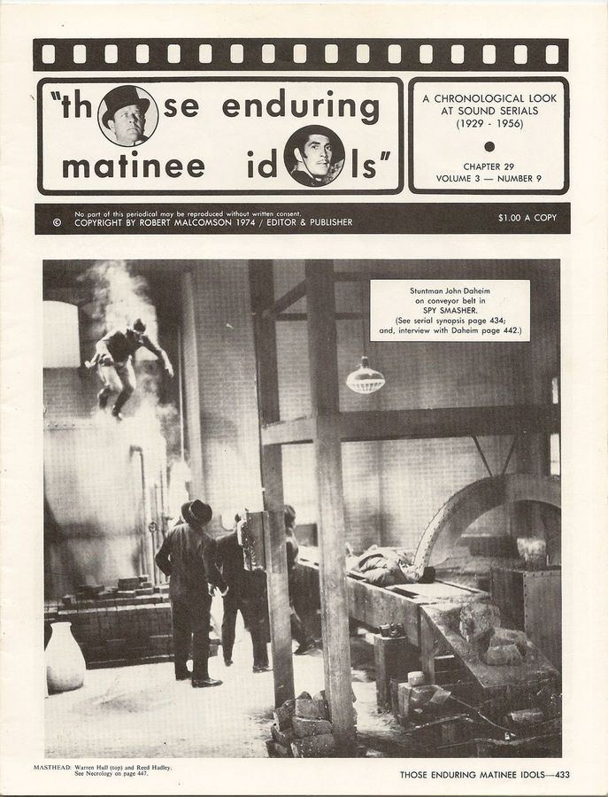 THOSE ENDURING MATINEE IDOLS magazine side cover Issue 29  Vol 3 # 9  1974