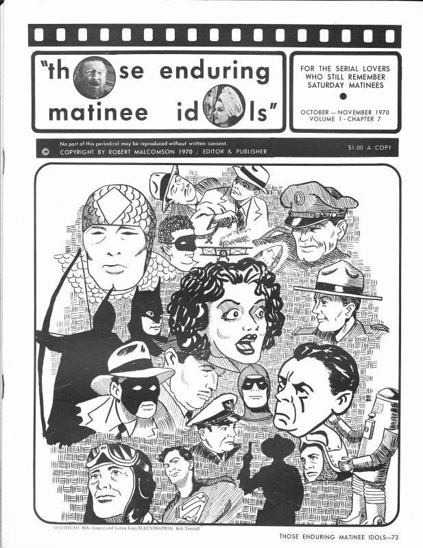 THOSE ENDURING MATINEE IDOLS magazine side cover Issue 7 October/November 1970