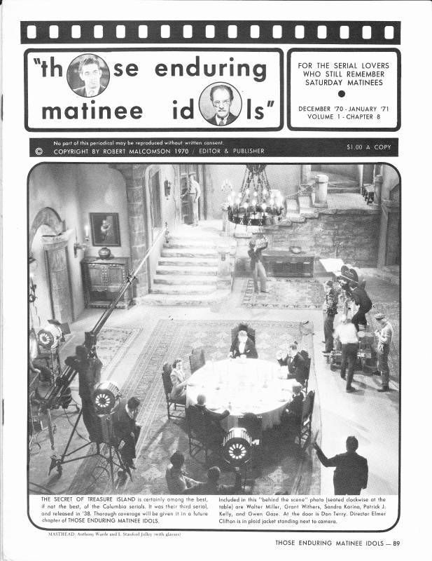 THOSE ENDURING MATINEE IDOLS magazine side cover Issue 8 December 1970