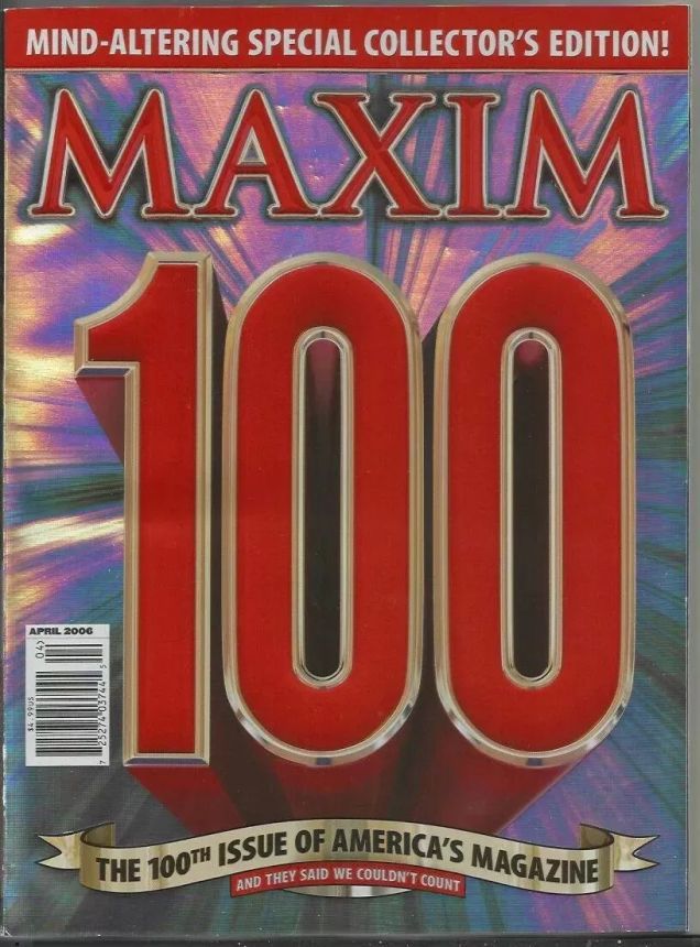 MAXIM magazine side cover Issue 100 April 2006