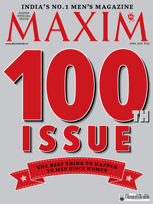 MAXIM (In) magazine side cover Issue 100 April 2014
