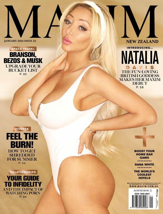 MAXIM NEW ZEALAND magazine side cover  January 2021