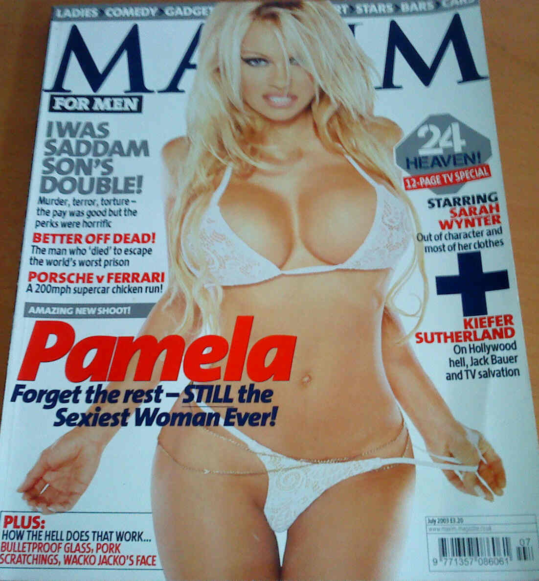 MAXIM (UK) magazine side cover July 2003