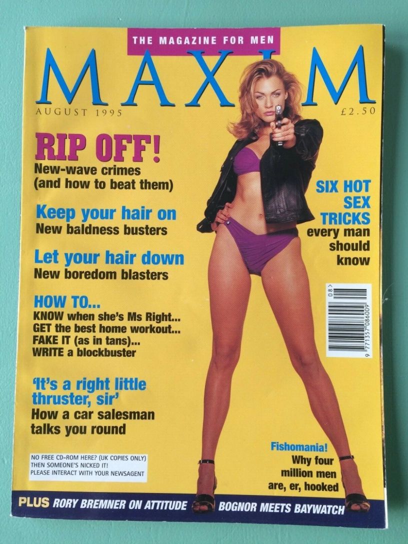 MAXIM (UK) magazine side cover  August 1995