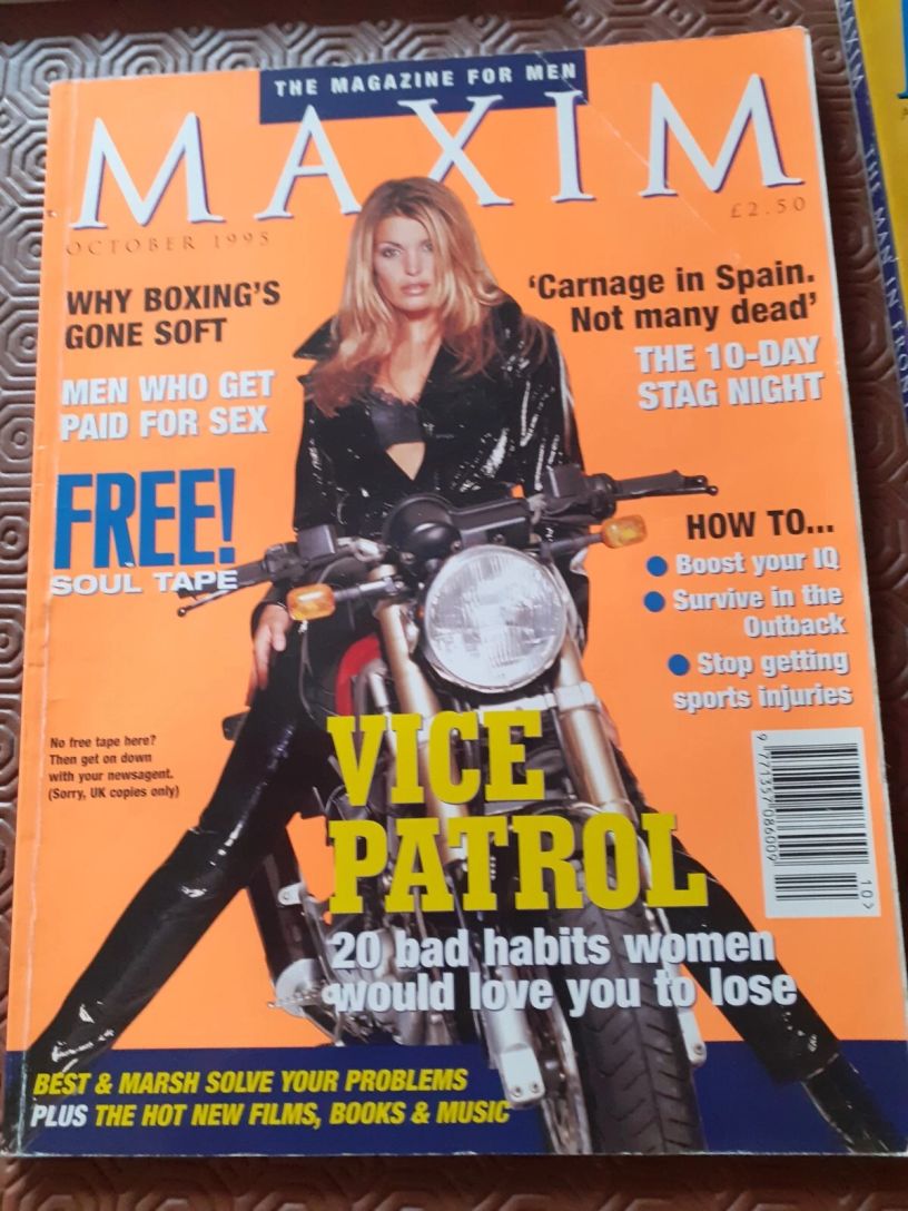 MAXIM (UK) magazine side cover  October 1995