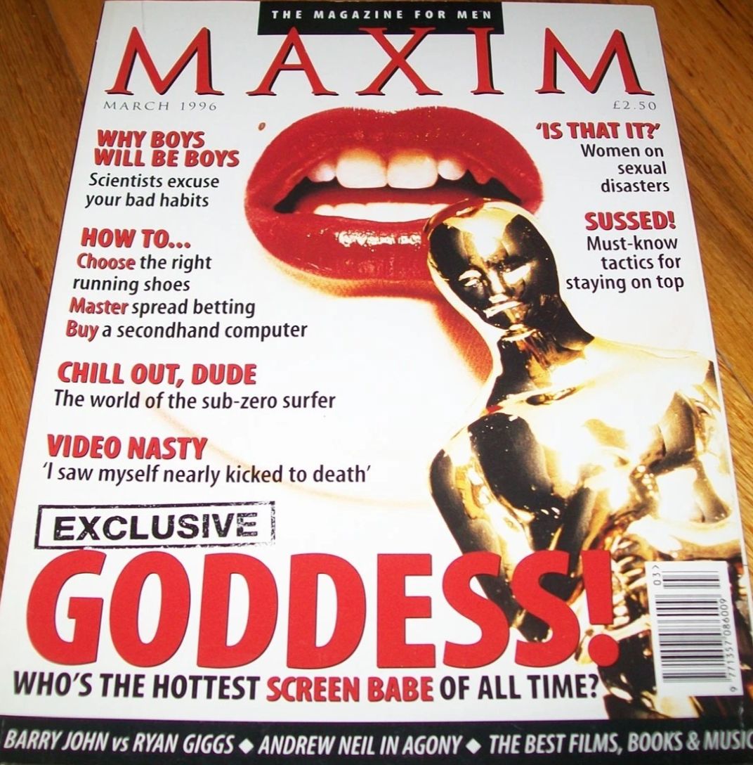 MAXIM (UK) magazine side cover  March 1996