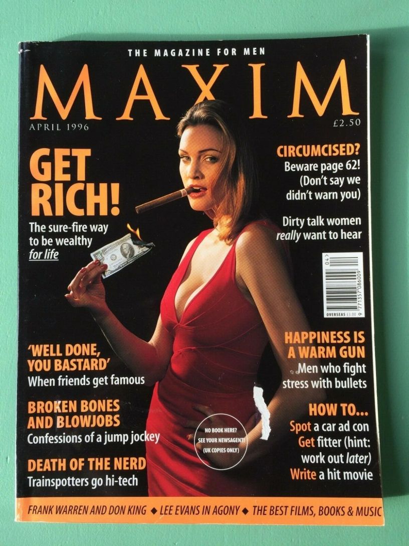 MAXIM (UK) magazine side cover  April 1996