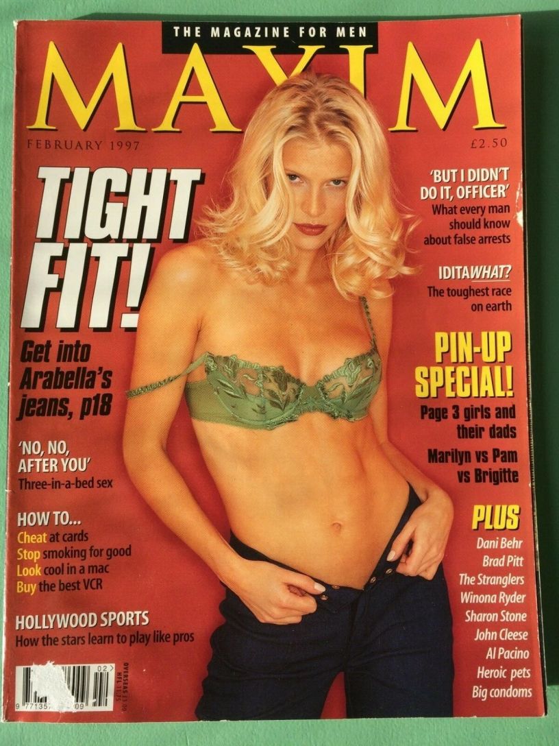 MAXIM (UK) magazine side cover  February 1997
