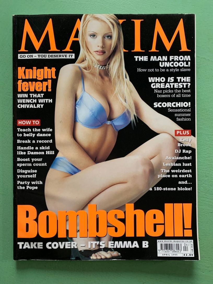 MAXIM (UK) magazine side cover  April 1999