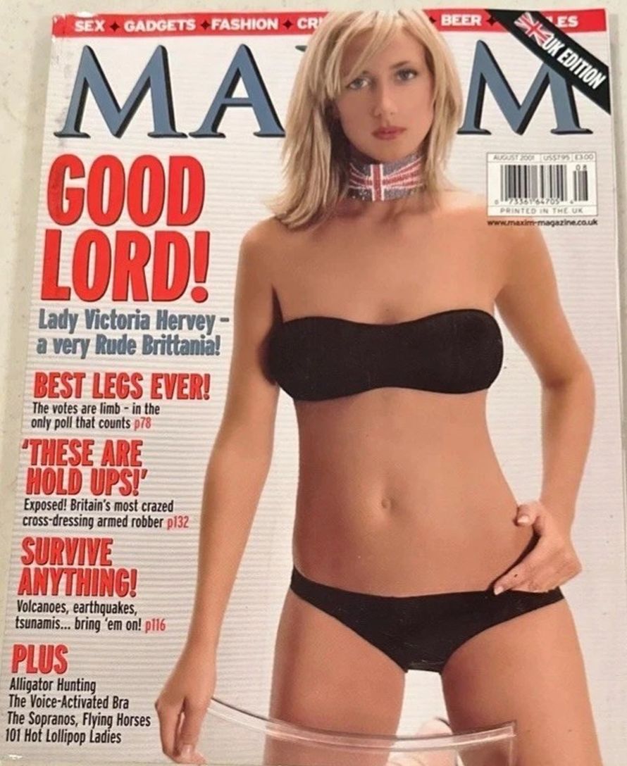 MAXIM (UK) magazine side cover  August 2001