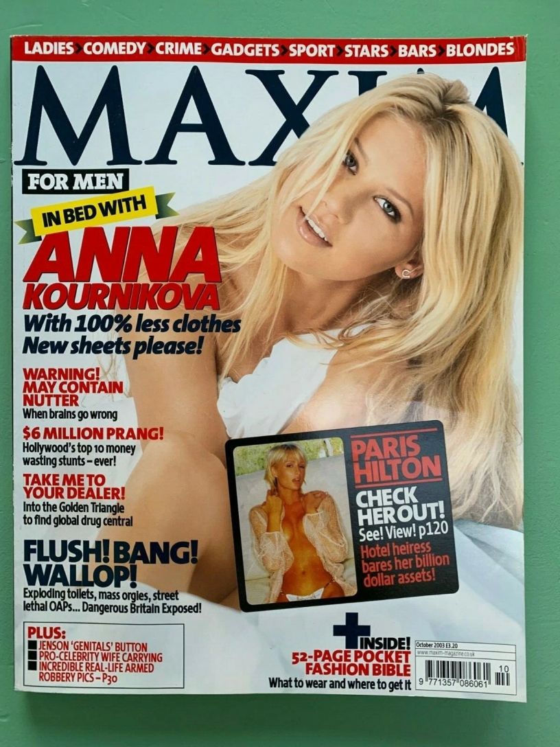 MAXIM (UK) magazine side cover  October 2003