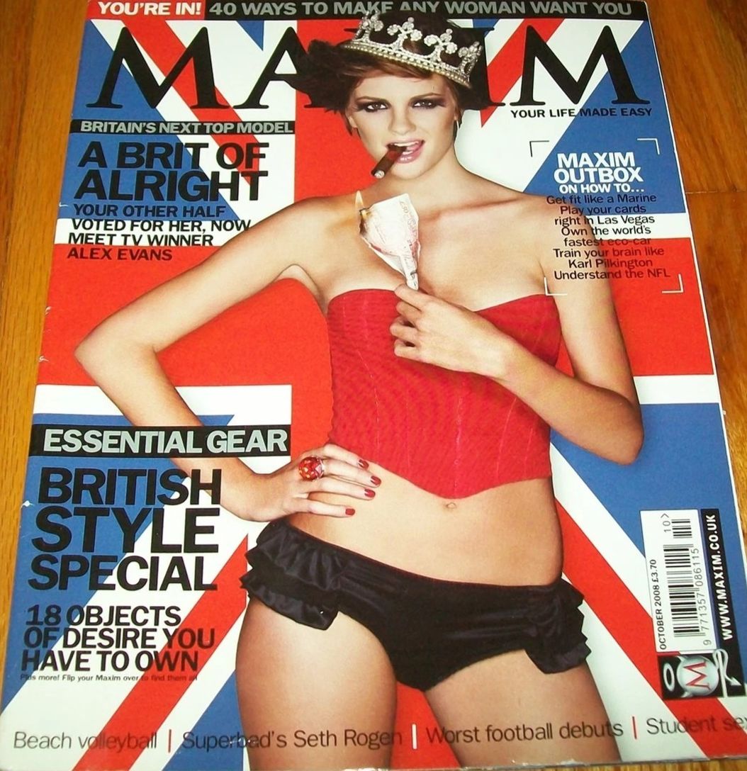 MAXIM (UK) magazine side cover  October 2008