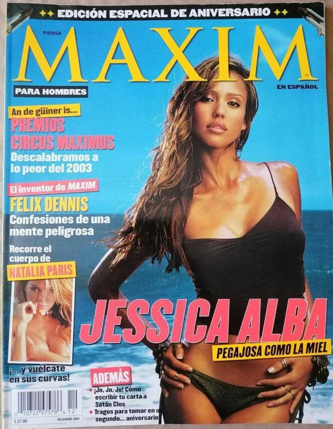 MAXIM MEXICO magazine side cover  December 2003