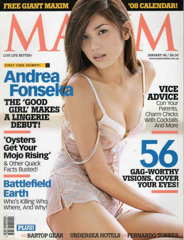 MAXIM SINGAPORE magazine side cover  January 2008