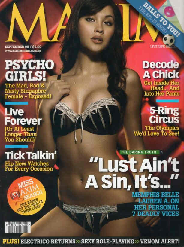 MAXIM SINGAPORE magazine side cover  September 2008