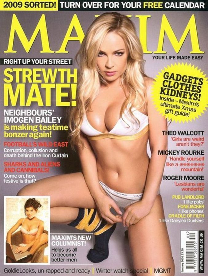 MAXIM (UK) magazine side cover  January 2009