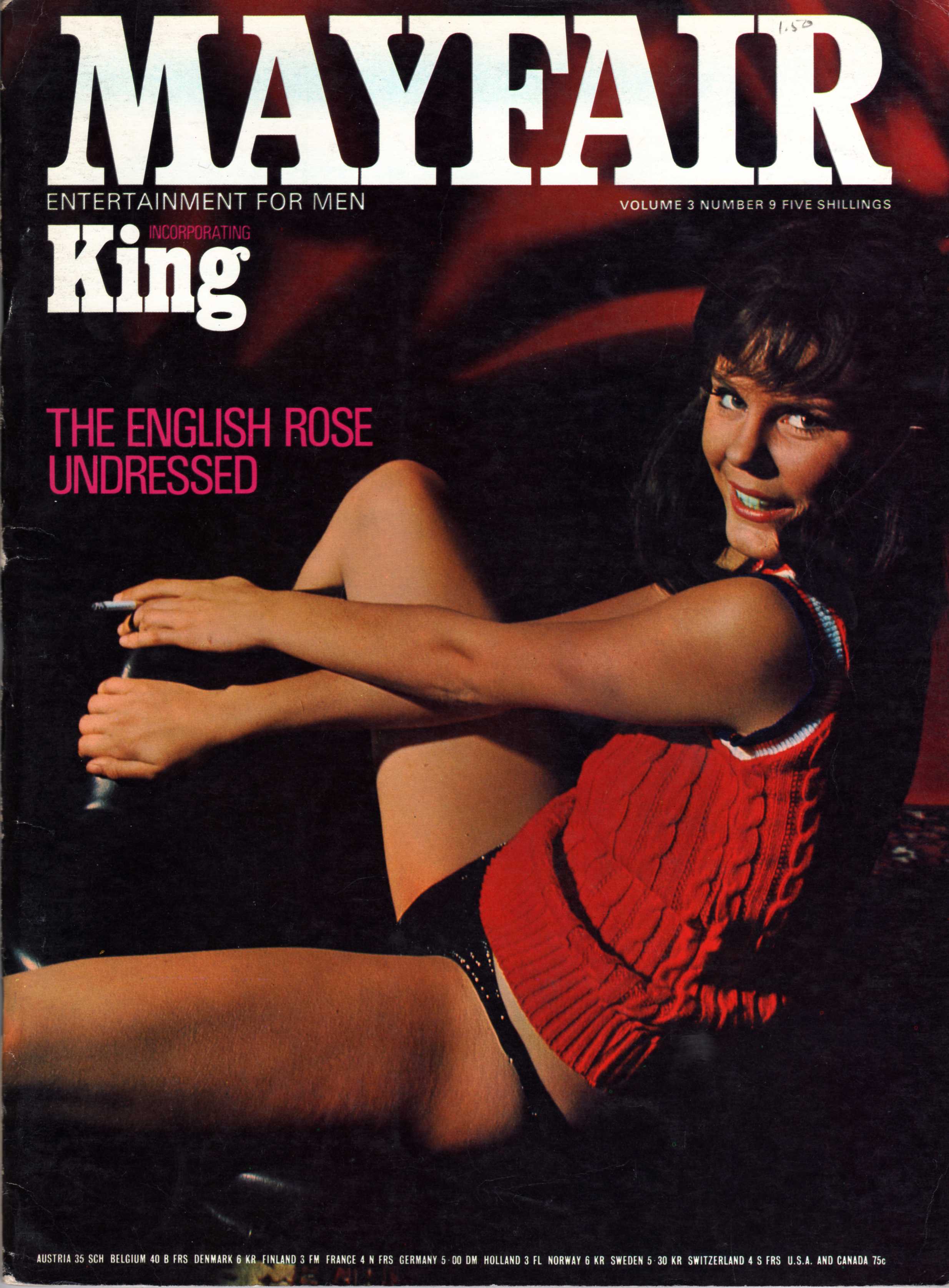 MAYFAIR magazine side cover  Vol 3 No  9  September 1968