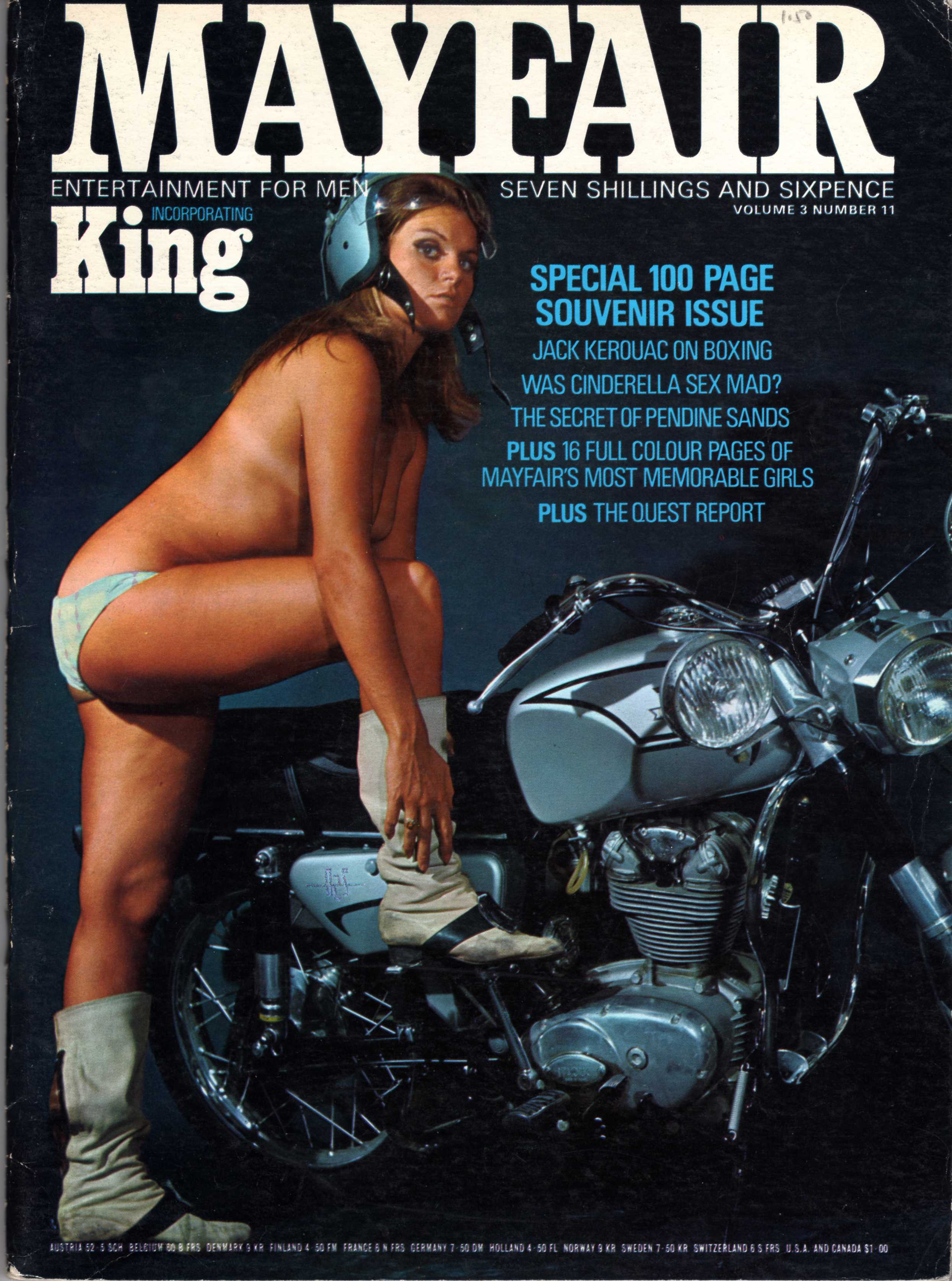 MAYFAIR magazine side cover  Vol 3 No  11  November 1968