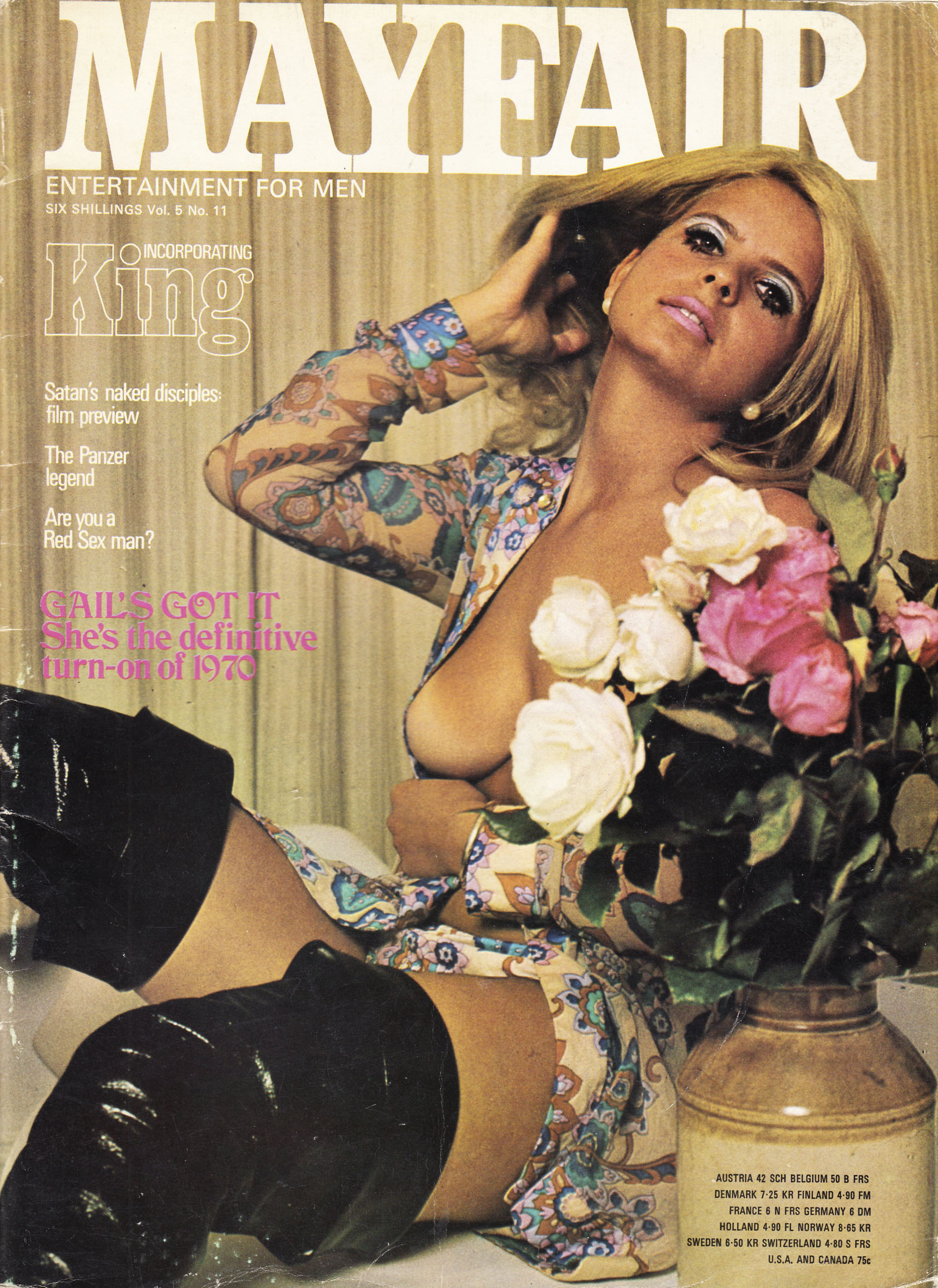 MAYFAIR magazine side cover  Vol 5 No  11  November 1970
