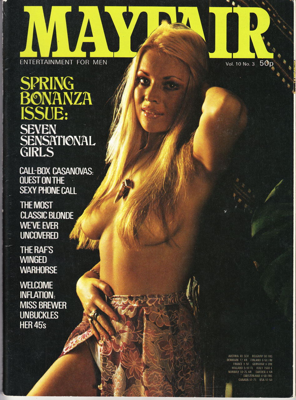 MAYFAIR magazine side cover  Vol 10 No  3  March 1975
