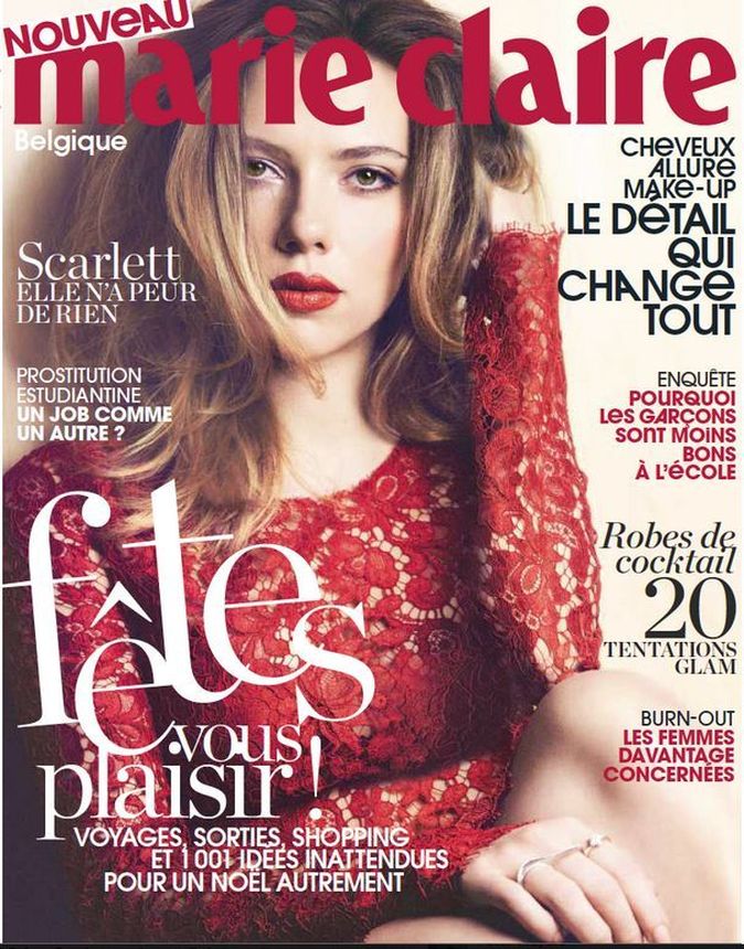 MARIE CLAIRE BELGIUM magazine side cover  December 2013
