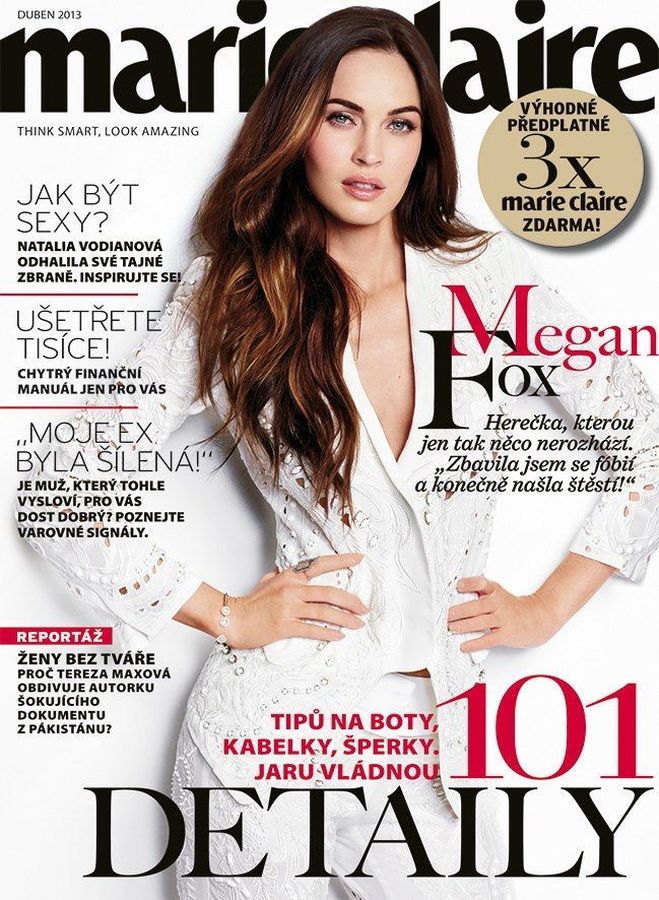 MARIE CLAIRE CZECH magazine side cover  April 2013