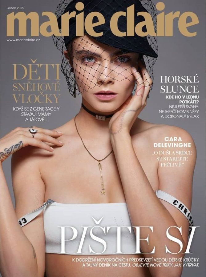 MARIE CLAIRE CZECH magazine side cover  January 2018