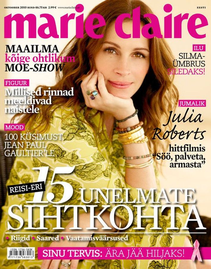 MARIE CLAIRE ESTONIA magazine side cover  October 2010