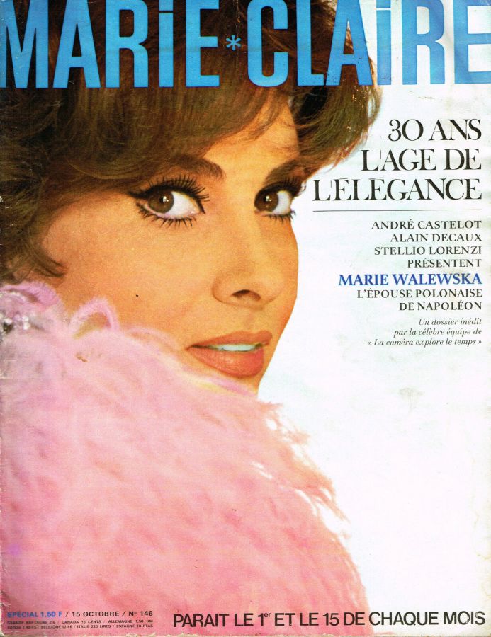 MARIE CLAIRE FRANCE magazine side cover Issue 146  October 1965