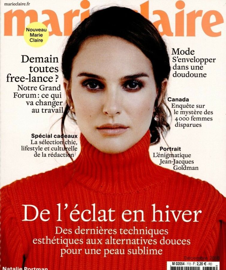 MARIE CLAIRE FRANCE magazine side cover  December 2016
