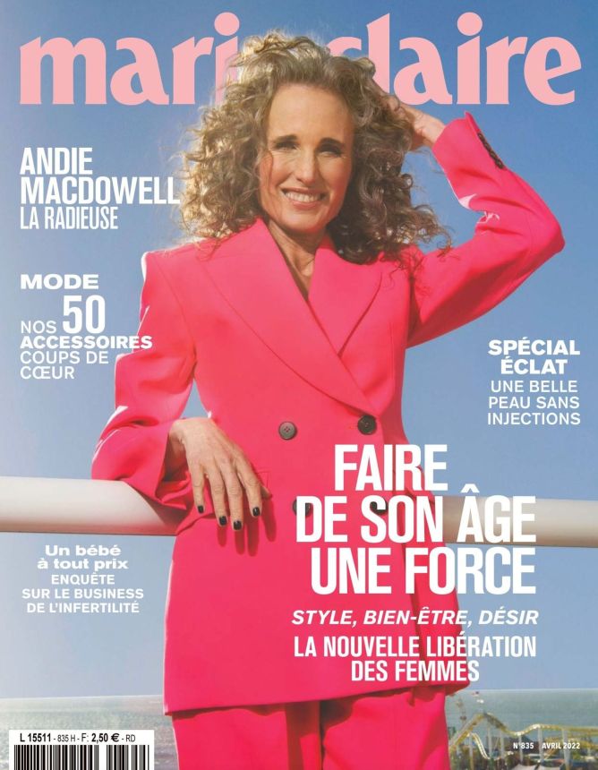MARIE CLAIRE FRANCE magazine side cover  April 2022