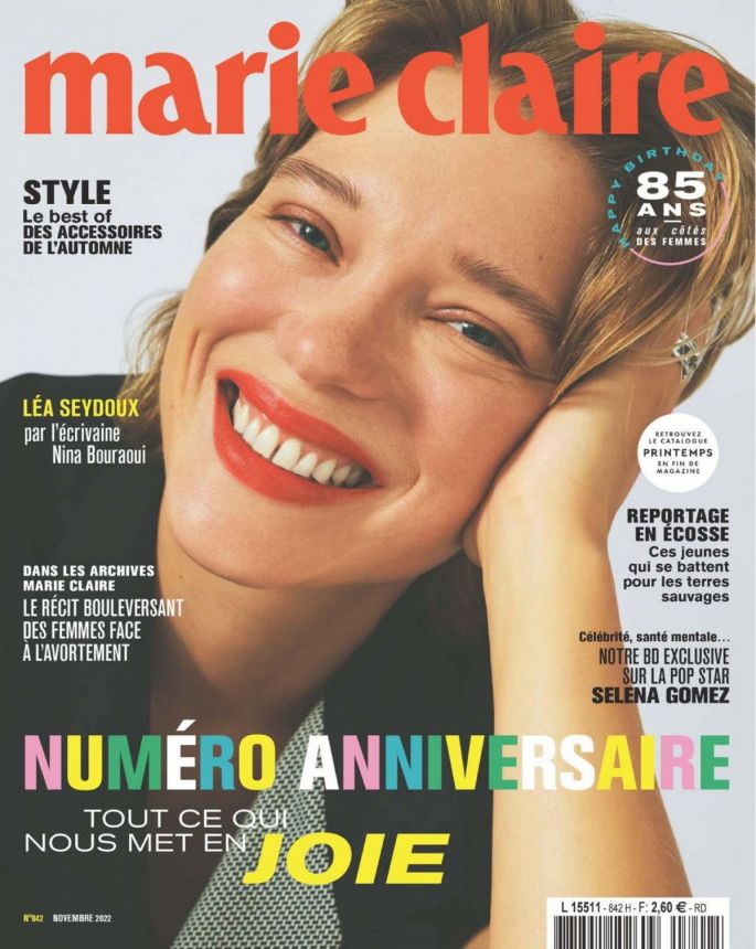 MARIE CLAIRE FRANCE magazine side cover  November 2022