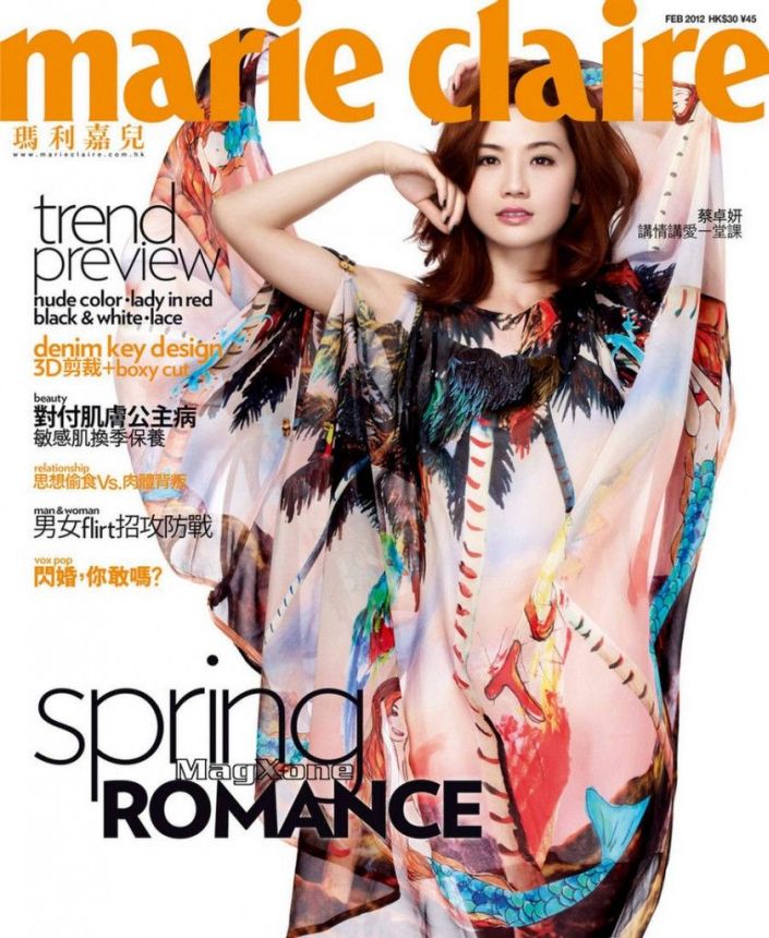 MARIE CLAIRE HONG KONG magazine side cover  February 2012