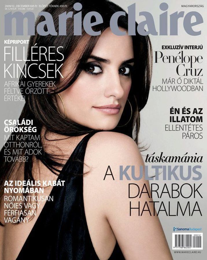 MARIE CLAIRE HUNGARY magazine side cover  December 2009