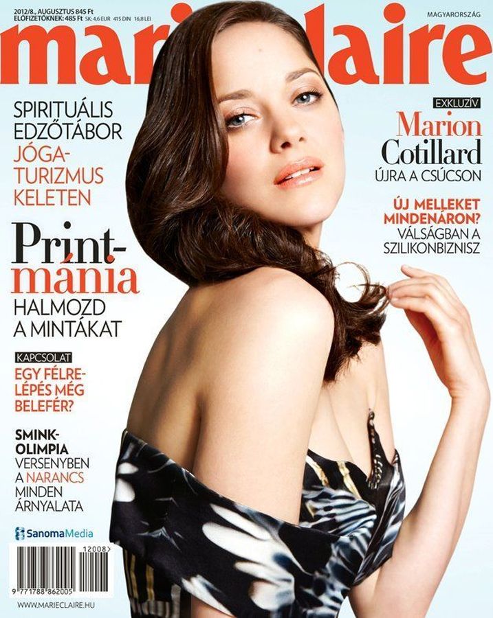 MARIE CLAIRE HUNGARY magazine side cover  August 2012