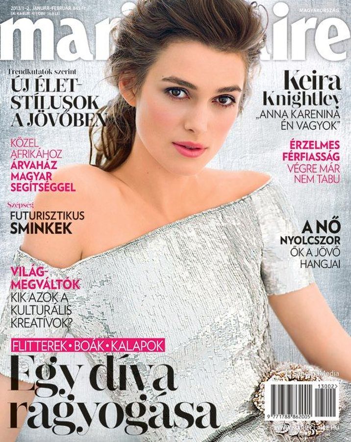 MARIE CLAIRE HUNGARY magazine side cover  January/February 2013